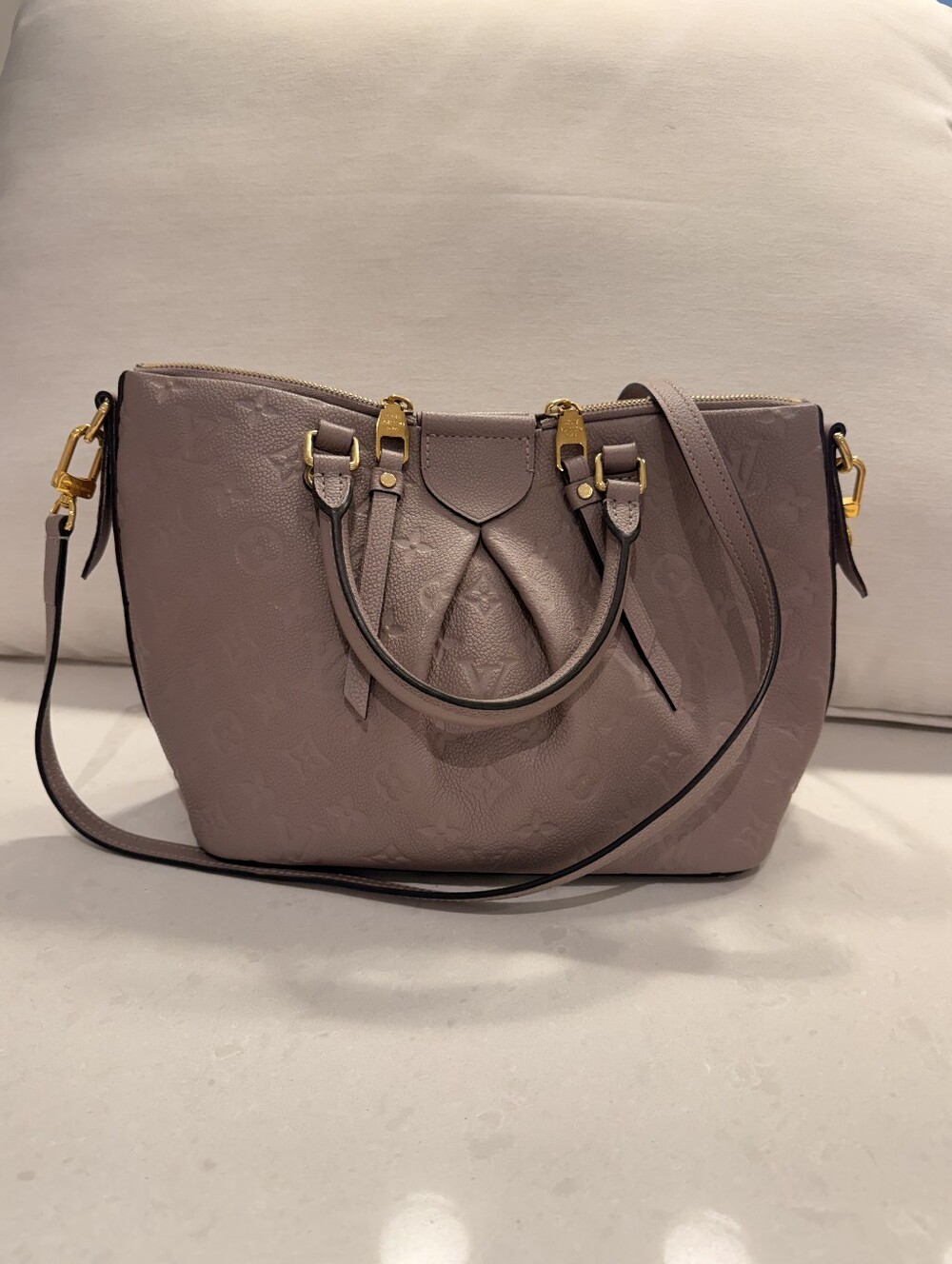Louis Vuitton Monogram Empreinte Leather Bag Mauve Tan